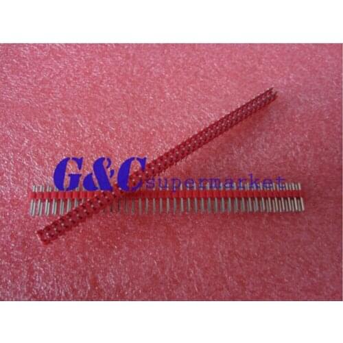 50 red 2.54mm 2x40 pin male double-row contact board connector tabs electronics compatible board breadboard diy electronics