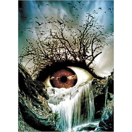 Diamond Painting Full Circle Diamond Kit Rhinestone Picture Art Craft Home Door Decoration (Mountain Eye)