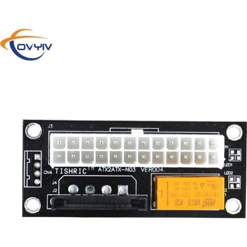 10pcs COVYIV Dual PSU Power Supply Sync Adapter Add2psu ATX 24Pin To 4pin Molex Connector Riser Card Miner Mining BT In Stock