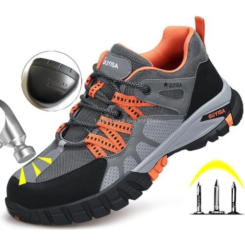 New work shoes men boots anti-smash puncture proof safety shoes male comfortable work boots outdoor hiking boots dropshipping