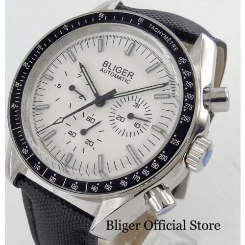 Fashion Mens Watch With Automatic Movement White Dial Date And Week Sub Dial 40mm Time Watch