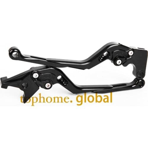For Ducati 848 EVO 2007 - 2013 CNC Foldable Extendable Brake Clutch Levers All Black Adjustable 2008 2009 2010 2011 2012