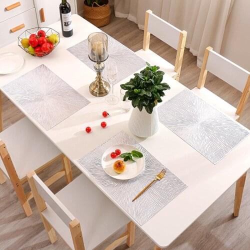 Firework Hollow PVC Placemat Dinner Table Mat Cutout Hangable Gold Individual Placemats Insulation Pad Cup Coaster Kitchen Decor