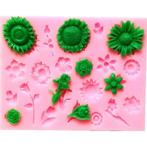Flowers Shape DIY Fondant Cake Molds Silicone Mold Fondant Molds Cake Decorating Tools SQ1405