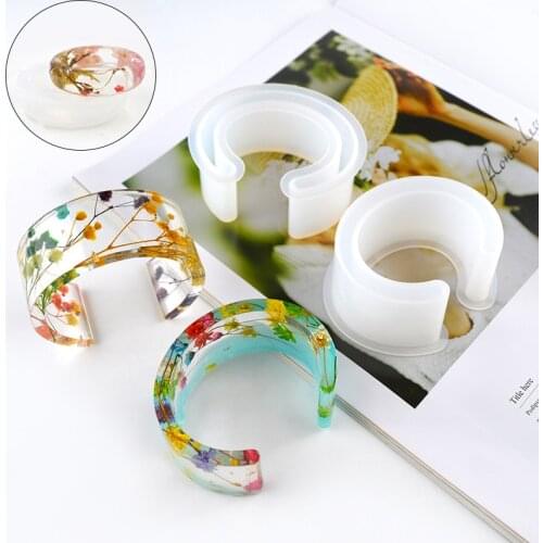 Bracelet Mold Hot C Type Bracelet Mold DIY Crystal Glue Mold Fashion European And American Large Size Semi-Opening Silicone Mold