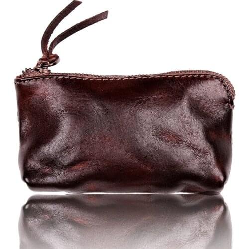 Gsenmo New Fashion Genuine Leather Coin Purse With Good Quality Free Shipping Vintage Key Bag Woman Leather Wallet Clutch