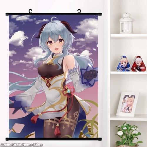 Game Genshin Impact Ganyu Sexy Poster Wall Scroll Painting Mural Fashion Home Decor Collection Art