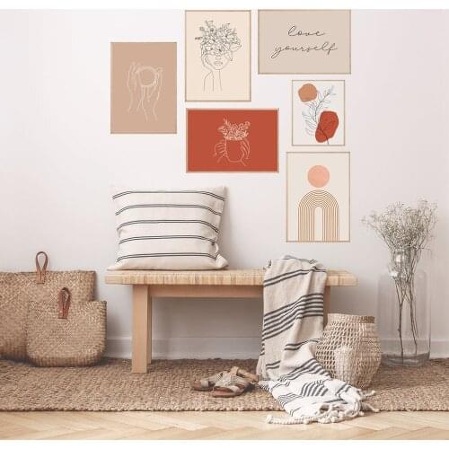 Abstract Lines Painting Boho Color Wall Art Canvas Painting Nordic Posters And Prints Wall Pictures For Living Room Decor