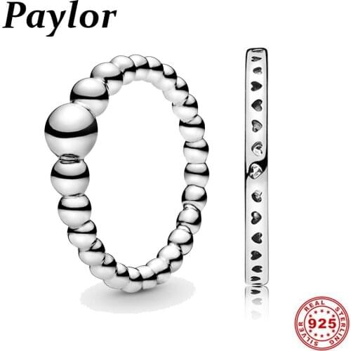 Trendy 925 Sterling Silver Ring Simple String Of Beads Rings For Women Wedding Party Gift Fine Jewelry Dropshipping