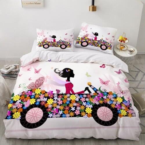 Duvet cover set sheet family euro 2.0 1.5 for home 3D luxury Bedding set bed linen Bed set 150x200 Simplicity Flower Fairy