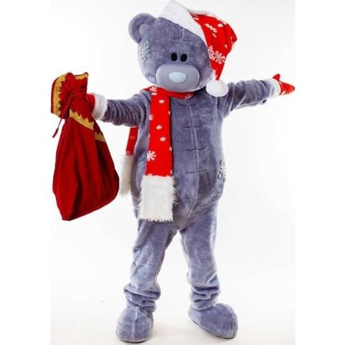 Wedding Teddy Bear Mascot Costume Christmas Cosplay Party Game Suit Carnival Adult New Bear Mascot with Red Dresses