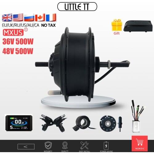 MXUS Motor 500W Hub Motor Wheel 36/48V electric bike ebike Conversion Kit High Speed Brushless Gear Ebike Rear Rotate Motor