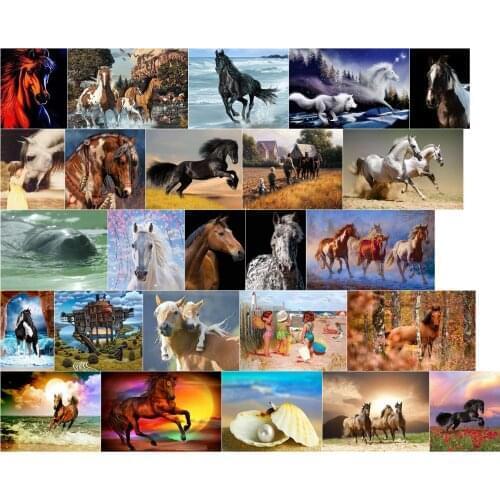 A19034 Seaside Horse cross stitch kit people 18ct 14ct 11ct count print canvas stitches embroidery DIY handmade needlework