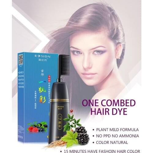 Natural Organic Plant Extract Hair Color Cream 100% Cover Grey White Hair With Comb Applicator Hair Dye