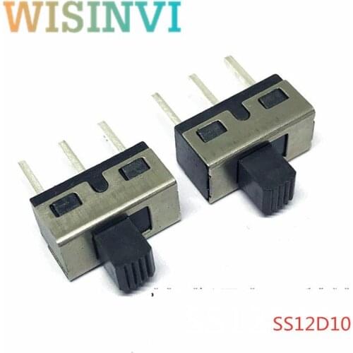 10Pcs SS12D10 SS12D11 Toggle Switch 3Pins Straight Feet 1P2T Handle High 5mm Spacing Of 4.7mm 3A 250V SS12D10G5
