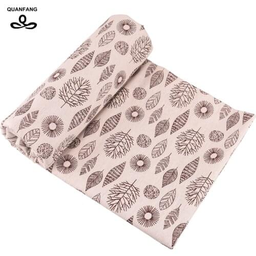 QUAN FANG Leaves Series Printed Cotton Linen Fabric For DIY & Quilting Sewing Sofa Table Clothes,Curtain,Bag,Cushion Material
