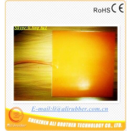 Silicone 3D Printer Heater 300*300*1.5mm 220v 400w adhesive 1face 300mm lead wire 4mm hole in the middle XD-H-M-098