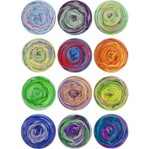 Blended Roving 50g, Needle Felting Wool, Hand Dyed Wool Top, Merino Mixed Natural Wool Roving for Needle Felting Kits