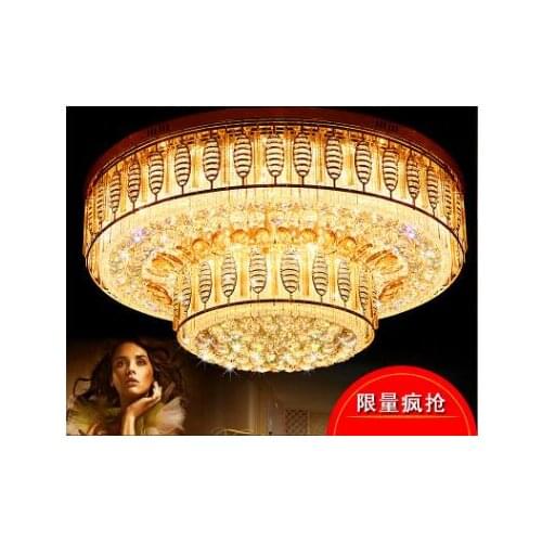 Modern new round LED crystal ceiling lamp Restaurant lamp Living room lamp Lobby lamp