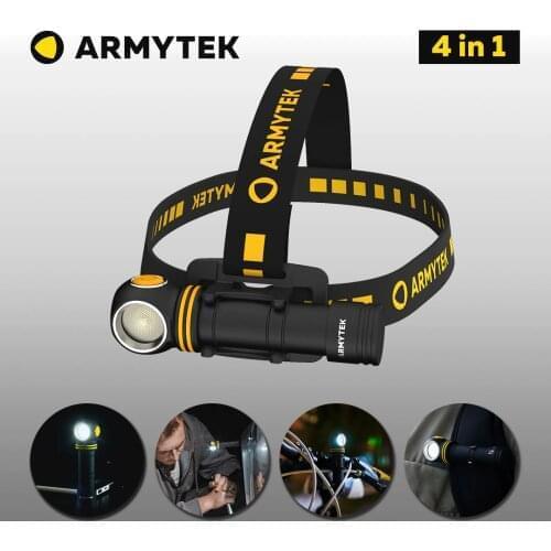 LED Headlamp Armytek Elf C2 Updated Multi flashlight Micro USB Rechargeable + 18650 Li-Ion Battery