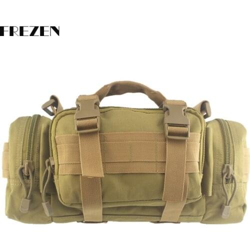 Outdoor tactical khaki multifunctional waist bag Military fan Camera bag Shoulder phone messenger bag backpack sports riding CS