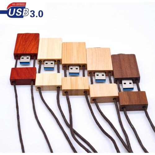 USB 3.0 Wooden USB Pendrive Maple Walnut Personal LOGO 128GB 64GB 32GB 16GB 8GB USB Flash Drive Over 10pcs Free Logo for Wedding