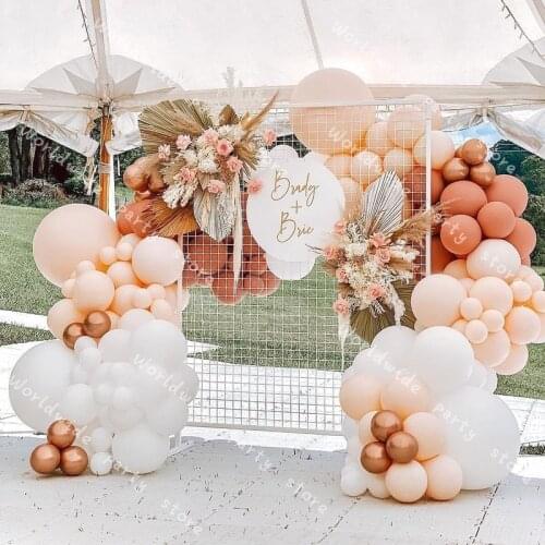 Balloons Garland Cream Peach Balloon Arch Kit Baby Shower Bar Dusty Orange Rose Globos Birthday Party Wedding Decor Supplies
