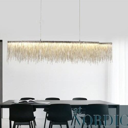 High Quality LED Nordic Tassel Suspend Luxury Pendant Restaurant K9 Crystal Chandelier Lighting Hotel Hanging Lamp