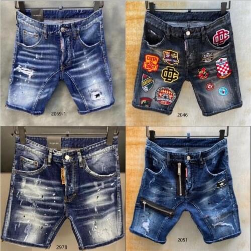 DSQ2-Mens Short Jeans High Quality Slim Fit Casual Clothing Summer DSQUARED2
