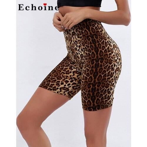 Women Short Pants Leopard Printed High Waist Casual Biker Jogging Trousers Fitness Cycling Shorts Sexy Skinny Femme Sweatpants