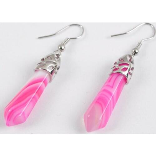 Red Veins Carnelian Beads Dangle Earrings Women Jewelry For Woman Gift T116