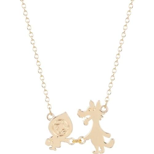 Little Red Riding Hood Women Necklace Cute Pendant Necklace Fashion Jewelry Birthday Gift for Girls