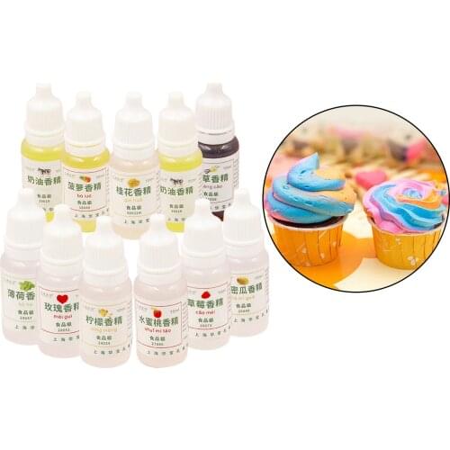 10ML Food Grade Aroma Food Fragrance Drinks Jelly Candy Edible Essence Flavor for Lipstick, Lip Gloss DIY, Soap Making Flavoring