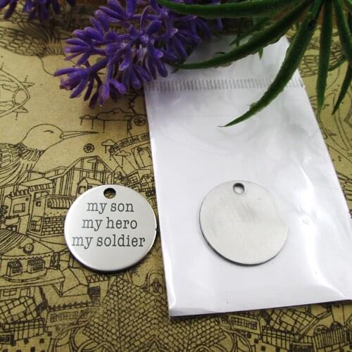 10pcs--"my son my hero my soldier"stainless steel charms 5 styles for choosing DIY Charms for necklace bracelets