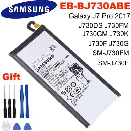 100% Original Replacement Battery EB-BJ730ABE For Samsung Galaxy J7 Pro 2017 J730 SM-J730F J730FM 3600mAh Phone Batteria + Tools