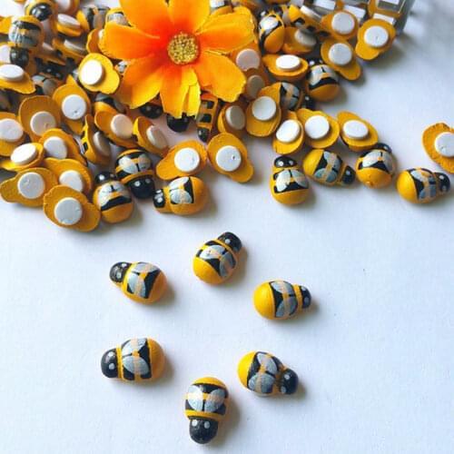 100pcs/lot Wedding Wooden Bee Craft sponge sticker Table Decoration Yellow Color,Weddings Party Home Decoration Scrapbooking
