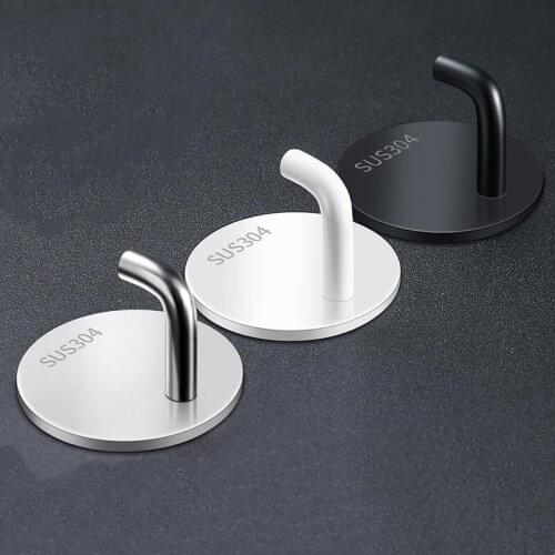 2PCS Stainless Steel Robe Hooks No Drilling Coat Hat Hook Towel Rack Wall mounted Storage Hanger for Bathroom Kitchen Hardware