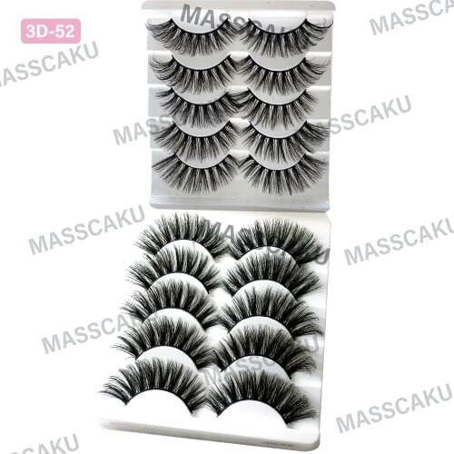 5 Pairs 3d Natural Mink Lashes Extension Handmade Soft Fake Eye Lashes Thick Eye Makeup Beauty