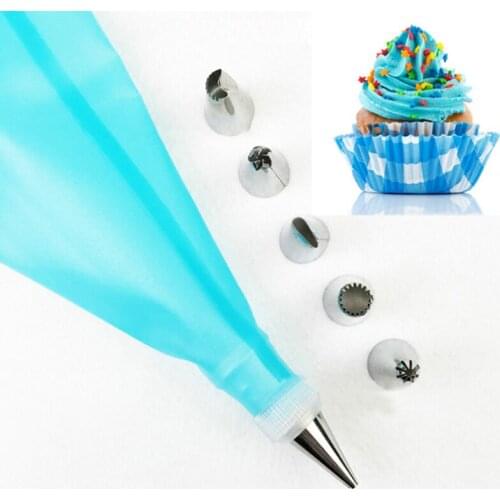 Cake DIY Decorating Supplies 8pcs Decorating Tip Set 6 Stainless Steel Nozzles Tpu Cream Icing Piping Pastry Bag Kitchen Gadgets