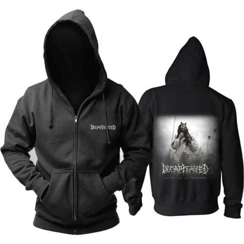 8 designs Zipper Sweatshirt Nice soft and warm Decapitated Rock black hoodies autumn winter jacket death dark metal sudadera