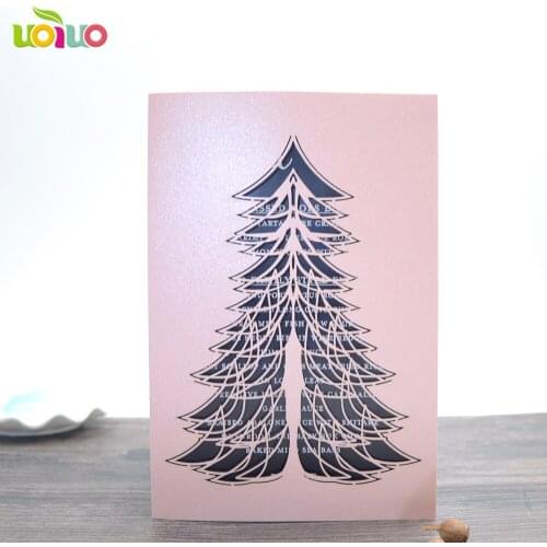 Free shipping 10set Christmas decoration unique laser cut christmas tree invitation card/greeting card/custom invitation card