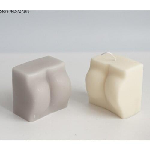 Body art candle mold abstract human face design Plump buttocks shaped candle mould Handmade candle making silicone mold
