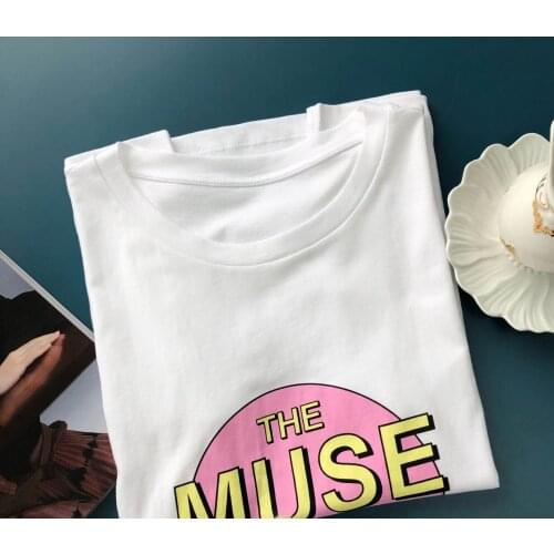 T-Shirt Cotton T-Shirt Women T-Shirt French Art Simple White T-Shirt Short Sleeve Round Neck