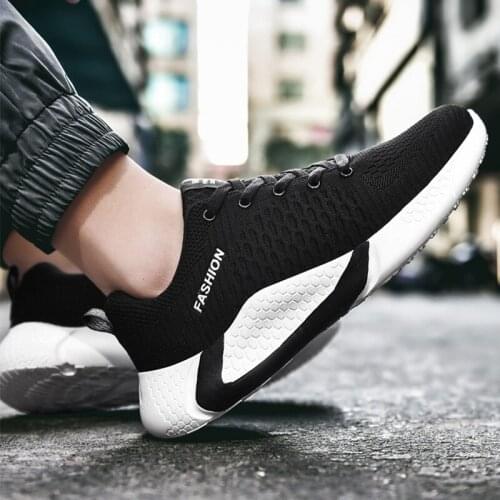 2021 New High Quality Mens Casual Shoes Fashion Mesh Breathable Lightweight Black Men Sneakers Spadrille Pour Homme Big Size 46