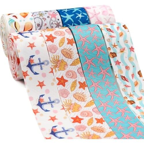 10 Yards 1.5'' 38MM Ocean Printed Ribbon For Hair Bows DIY Crafts Handmade Accessories Y2021052802