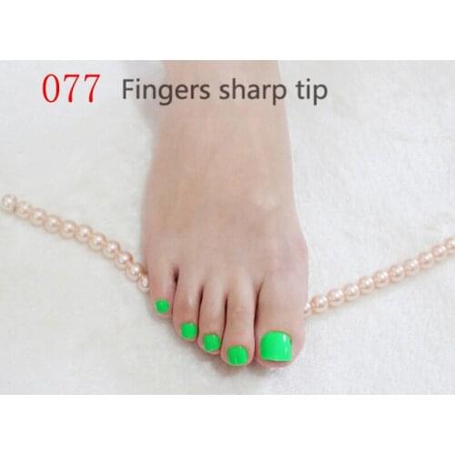 New fashion must be short round toe candy fake nail green # 077