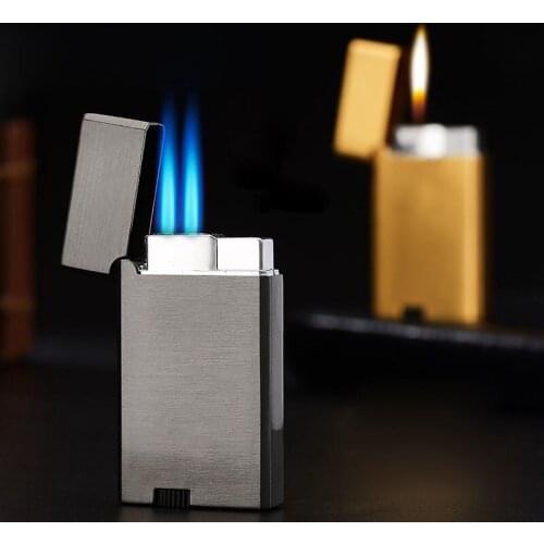 NEW Cigar Smoking Jet Lighter Butane Three Torch Turbo Lighter Windproof Gas Lighters Cigarettes Accessories Gadgets For Men