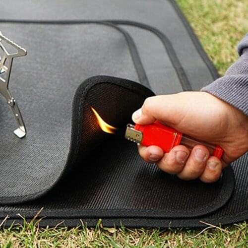Barbecue Flame Retardant Protective Mat Outdoor Picnic Camping Cloth Floor Protection Silicone Fireproof Mat Heat Insulation