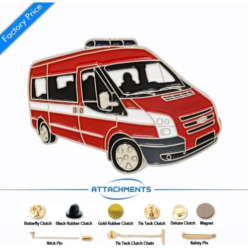 Fire Fighting Truck Enamel Car Pin Badge Shield Tissus World