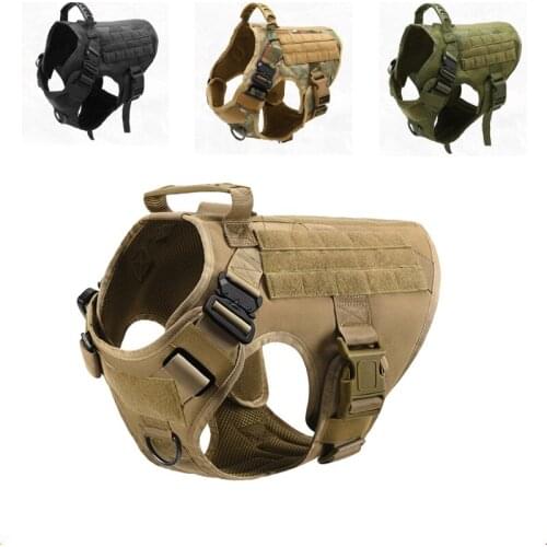 Tactical Dog Vest Military Adjustable Size Pet Training Clothes Hook And Loop Panel For Medium And Large Dogs Mascotas Arnes Per